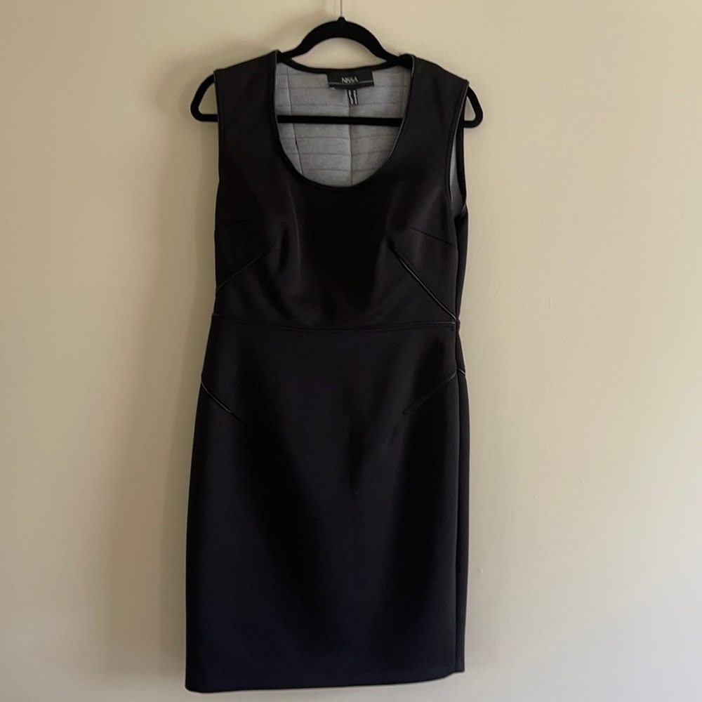 Nissa Black Neoprene Sleeveless Dress. Size US 14